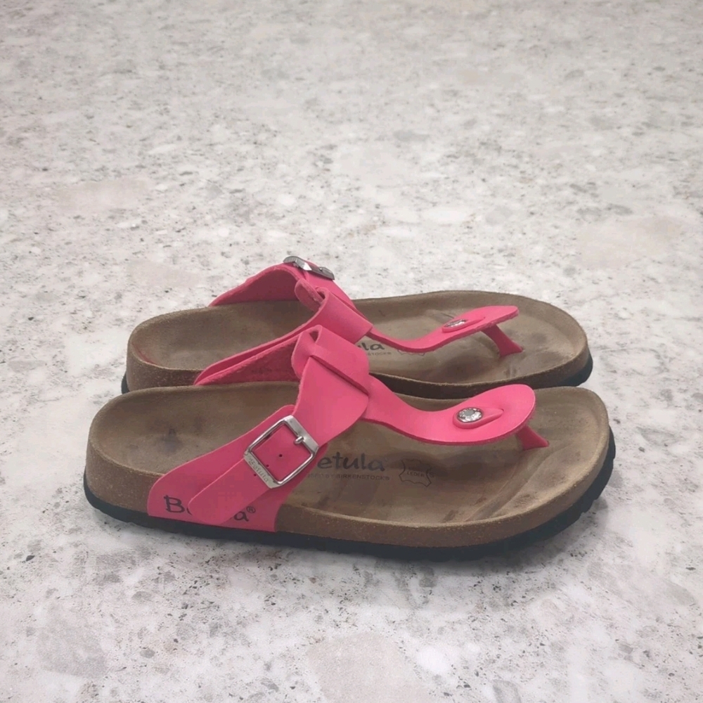 Women's Pink Betula By Birkenstock 40 U.S.9 Thong Flipflop Sandals Resort Summer - Picture 4 of 14